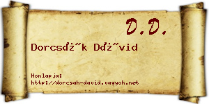Dorcsák Dávid névjegykártya