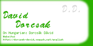 david dorcsak business card