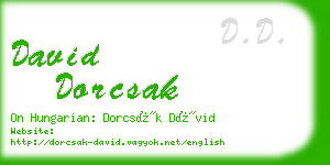david dorcsak business card